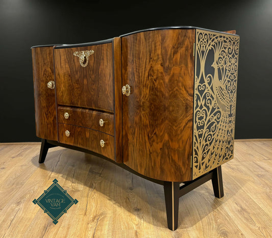 Beautility Cocktail Cabinet, Palmer House Hotel Tiffany Peacocks