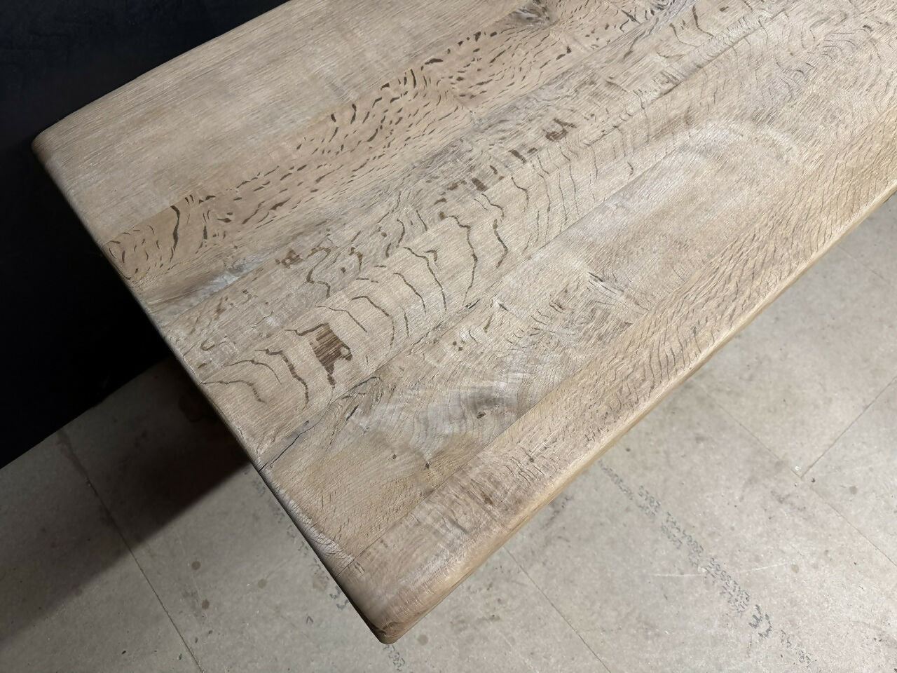 Bleached Oak Farmhouse Dining Table