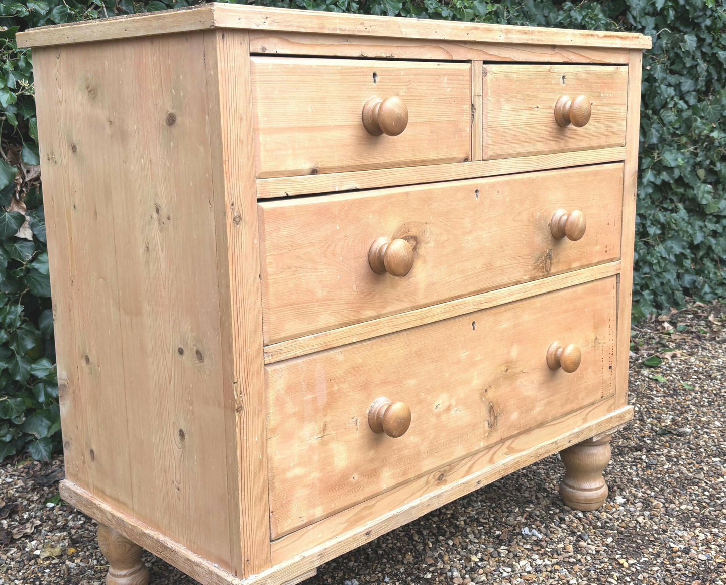 Vintage 19th Century Victorian Pine Chest Of Drawers