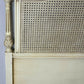 Bed Vintage French King Size Bed Frame Cane Panel Carved Headboard LOT 6410