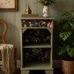 Sage Green Upcycled Cabinet – Whimsical Botanical Interior Bookcase//