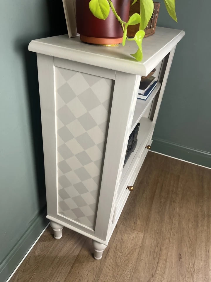 Lowboy Bookcase Console Table With Drawers