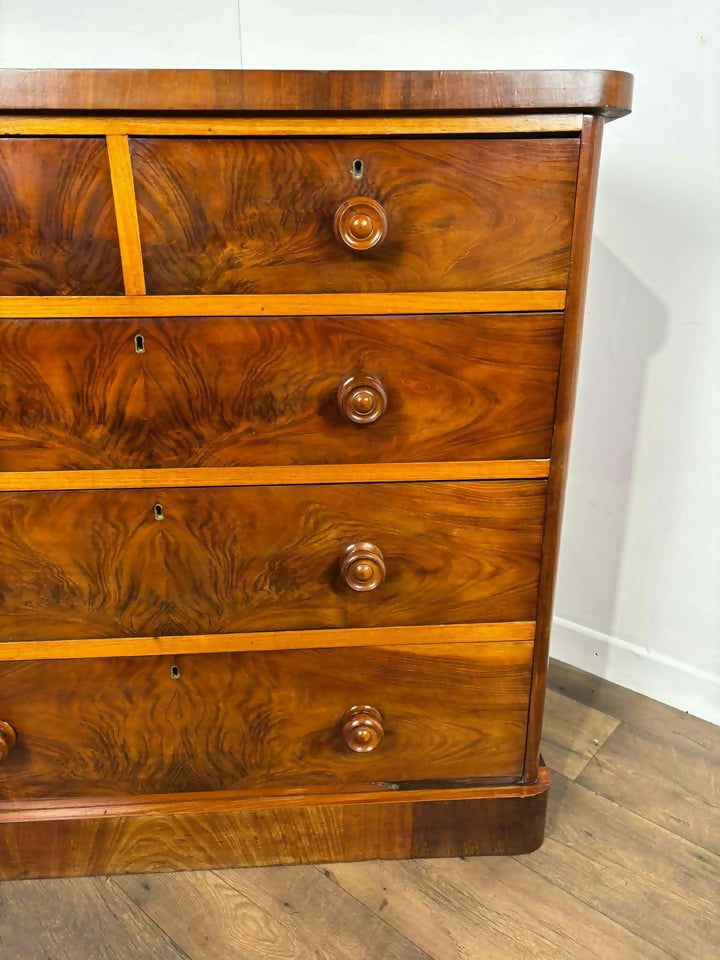 Victorian Flame Mahogany Chest of Drawers