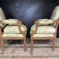Generous Pair French Bergere Arm Chairs