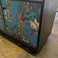Midcentury Meredew Sideboard: Upcycled Charcoal Grey Floral TV Unit