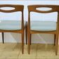 vintage dining chairs Johanes Andersen for Uldum Mobelfabrik teak mid century made in Denmark