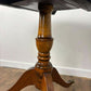 Antique Oak Round Console Table On Triform Base