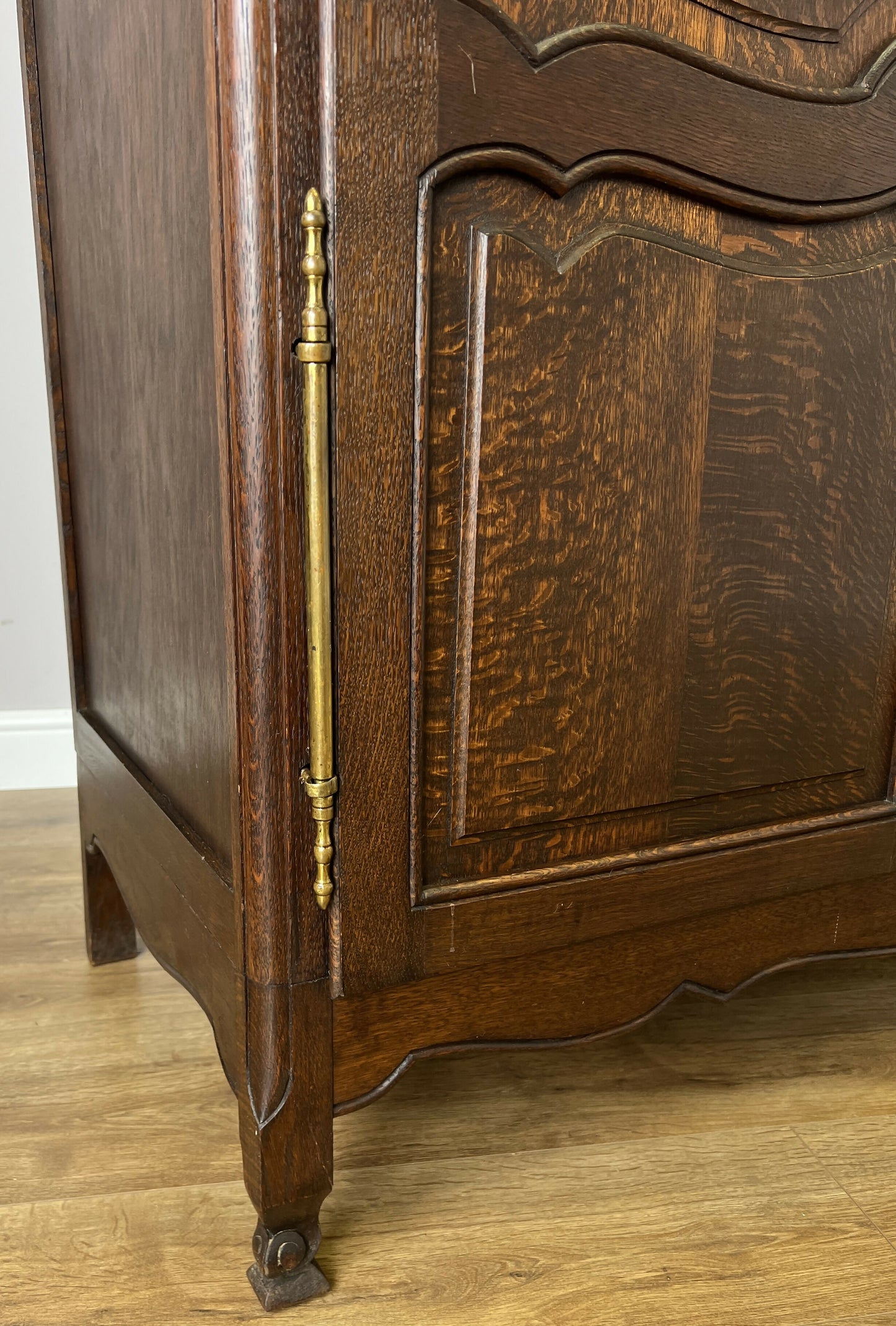 Wardrobe Antique French Louis XVI Style Oak Two Door Carved Armoire LOT 6466