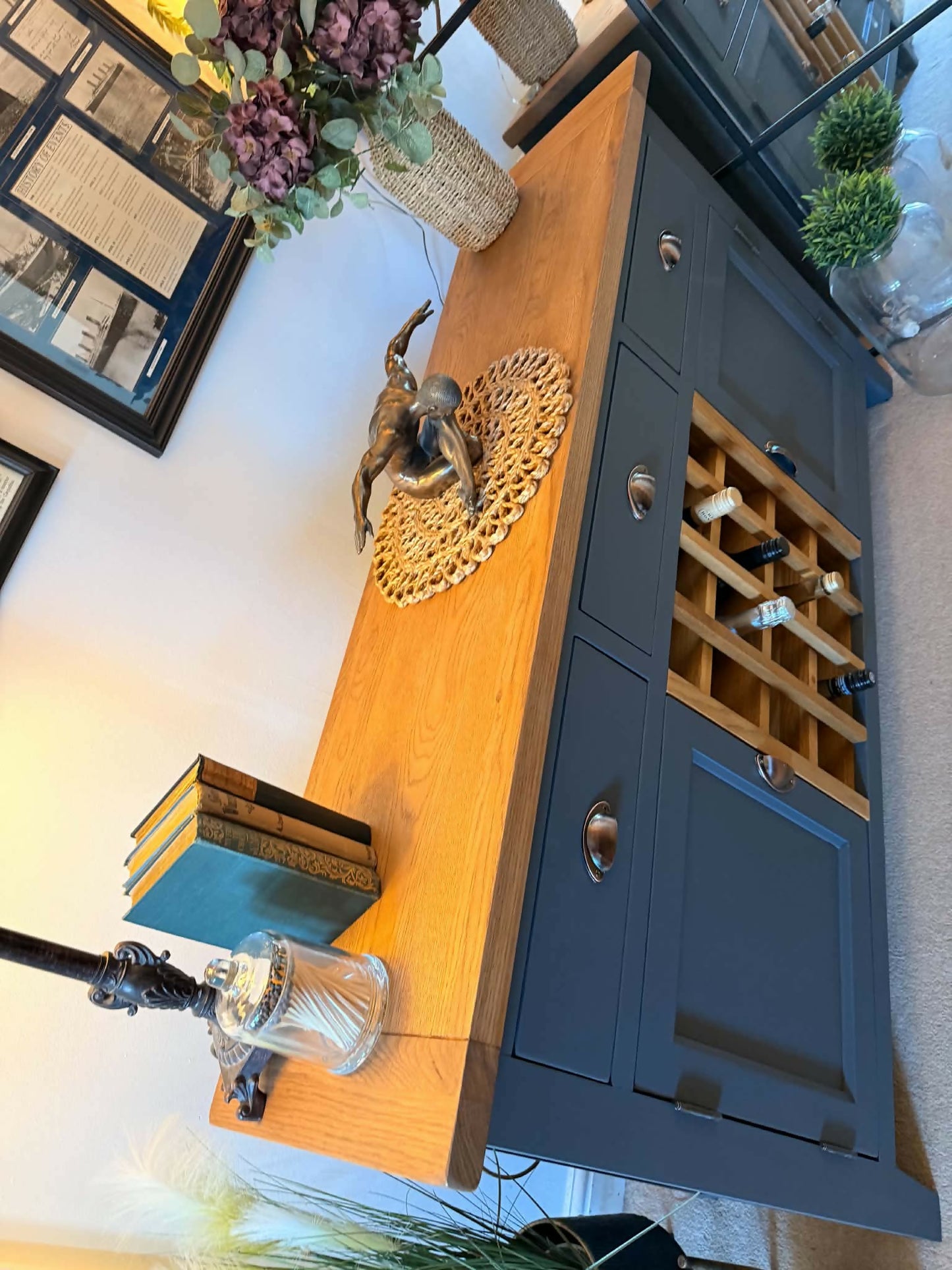 Luxury Oak Wine Rack Sideboard