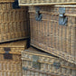 Original large French linen wicker baskets