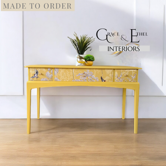 Stag minstrel yellow console table