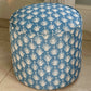 Circular Drum Stool / Ottoman. Newly Reupholstered in a Great Quality Belgium Linen