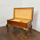 Vintage Leather Top Sewing Box - Stool