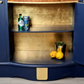 MADE TO ORDER. navy blue and gold cocktail cabinet cabinet