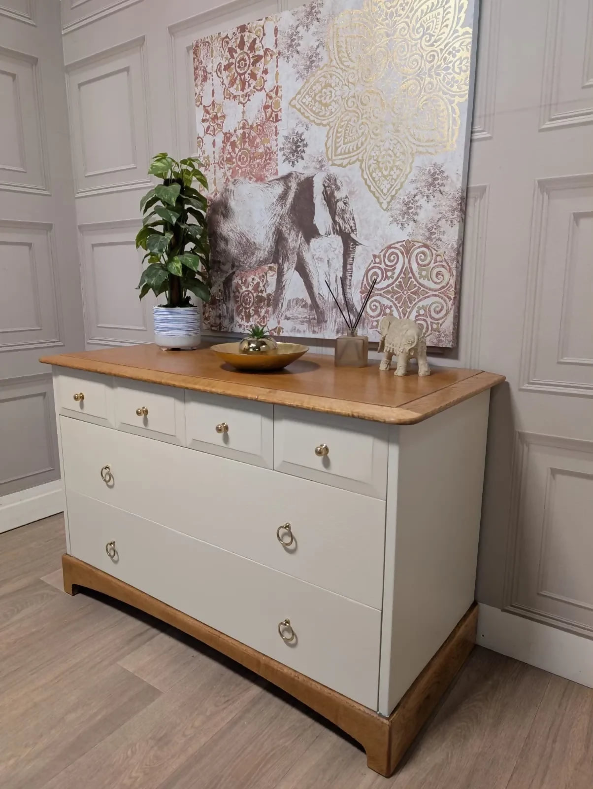 Stag Minstrel Madrigal Range Restored Vintage Drawers French Grey