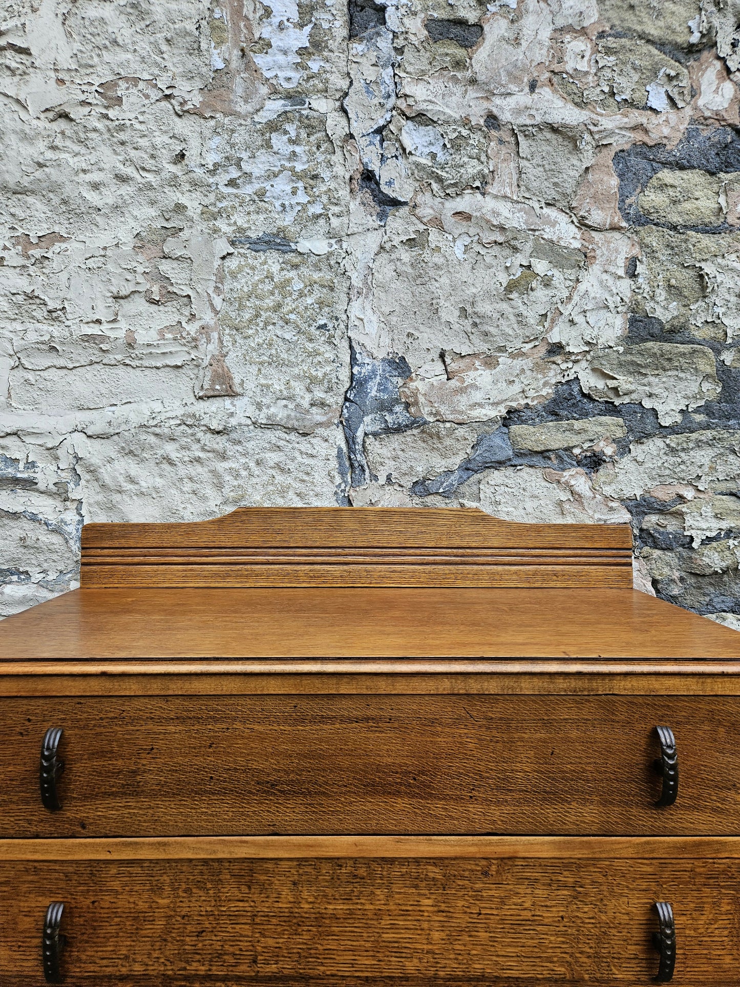 Vintage Chest Of Drawers Oak Two Drawer Cabinet