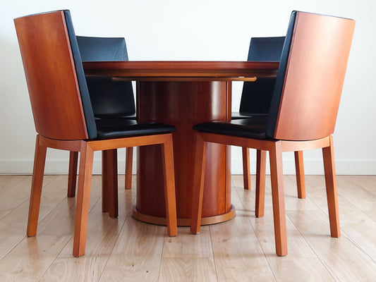 Danish Cherry Wood Round Dining Table By Skovby