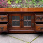 A WOOD BROTHERS OLD CHARM CARVED LIGHT OAK TV CABINET / MEDIA STAND / BASE / UNIT.