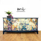 MADE TO ORDER Refurbished vintage Stag Minstrel large captains chest of drawers, navy blue, floral bird design, dresser, large sideboard mid century, teal