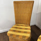 Pair Of Contemporary Wicker Back High Back Dining Chairs