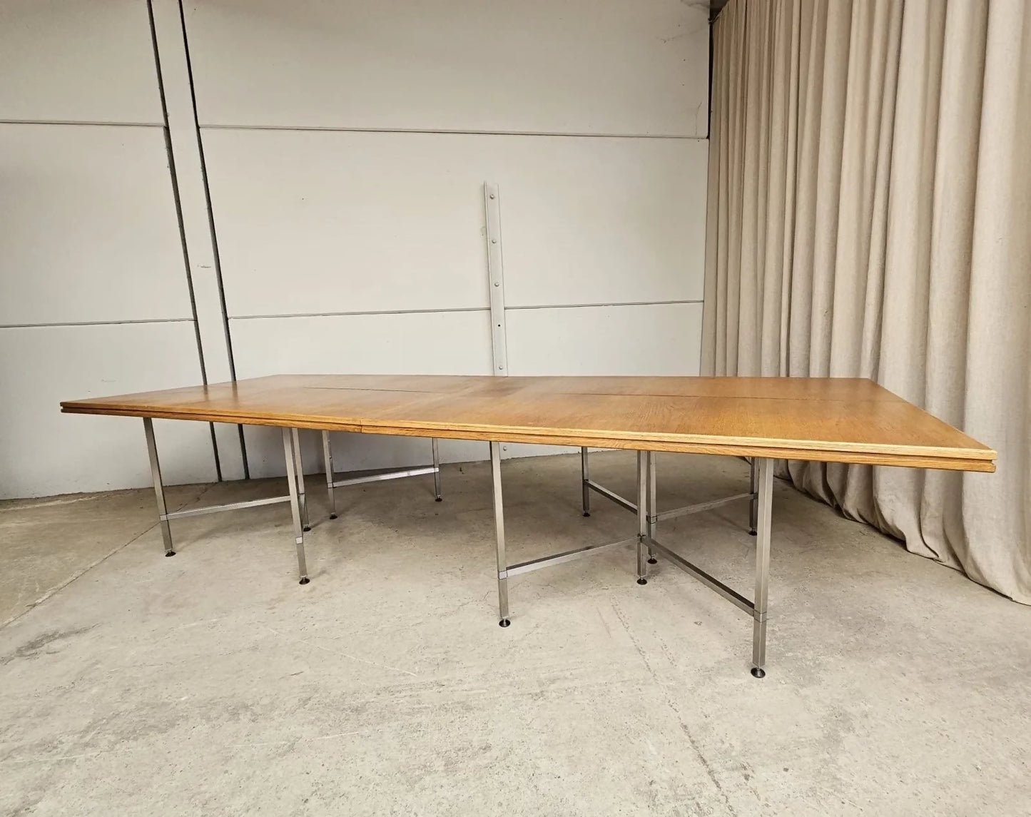 Vintage Late Mid Century Conference Boardroom Modernist Scandi Dining Table R917