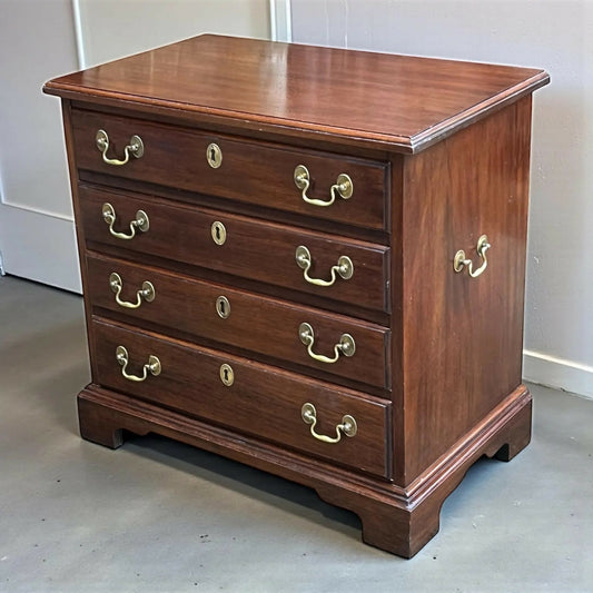 Vintage Henkel Harris solid Mahogany Chippendale style chest of drawers / bedside