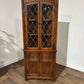 Old Charm Priory Style Corner Cupboard with Leaded Glass Doors