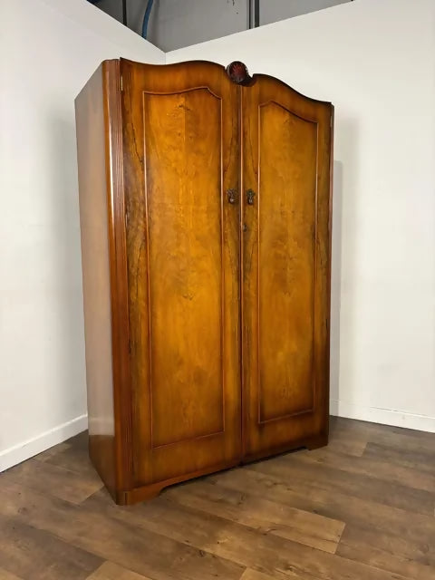 Vintage Walnut Double Wardrobe