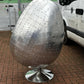 Aviation Swivel Egg Chair With Tan Leather.