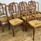 Dining Chairs Vintage French Louis Style Oak Set of 8 Upholstered Seats LOT 6345