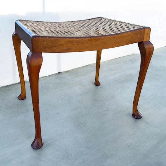 Queen Anne style Rattan foot stool