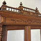 Wardrobe Antique French Oak Two Door Mirrored Carved Armoire Cabinet LOT 6153