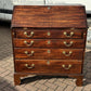 English Georgian Mahogany Desk, Fitted Interior, Secret Drawers, Brass Handles