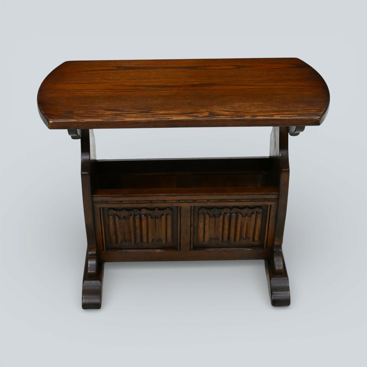 Old Charm Magazine Rack With Coffee Table Top In Tudor Brown FREE* UK Delivery