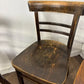 Vintage Set of Four Oak Ladder Back Dining Chairs - Bentwood Style