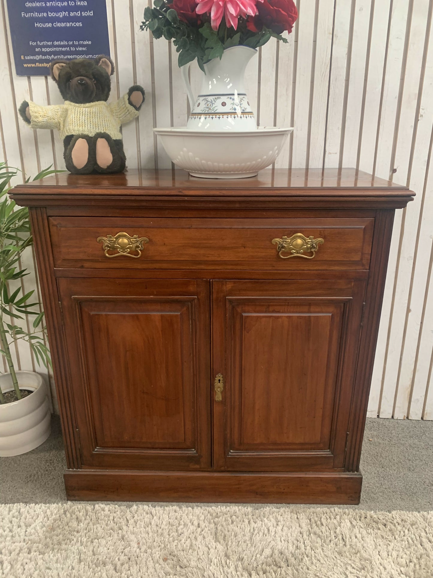 Antique Leeds Co-op Mahogany Flip-Top Server / Sideboard - "Our Own Make"