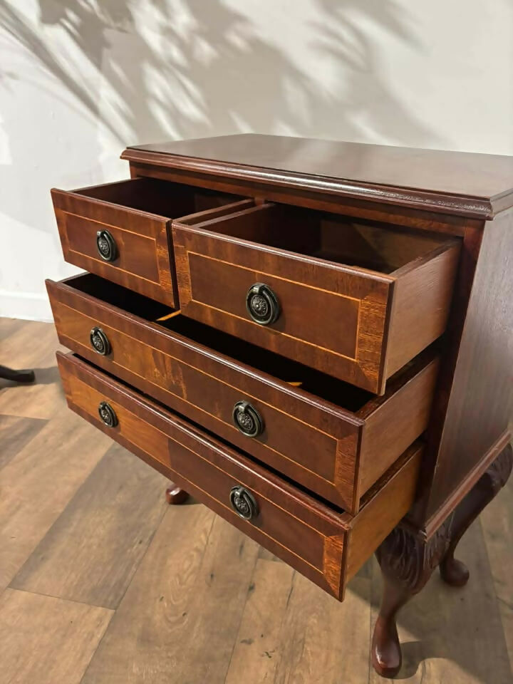 Reproduction Inlaid Mahogany Dwarf Chest