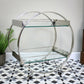 Art Deco Style Cocktail Drinks Savoy Trolley on Castors with Tempered Glass