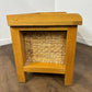 Modern Oak Storage Bench With Two Wicker Drawers