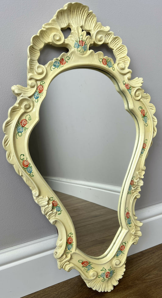 Mirror Vintage French Decorative Floral Wall Mirror Ornate Frame LOT 6330