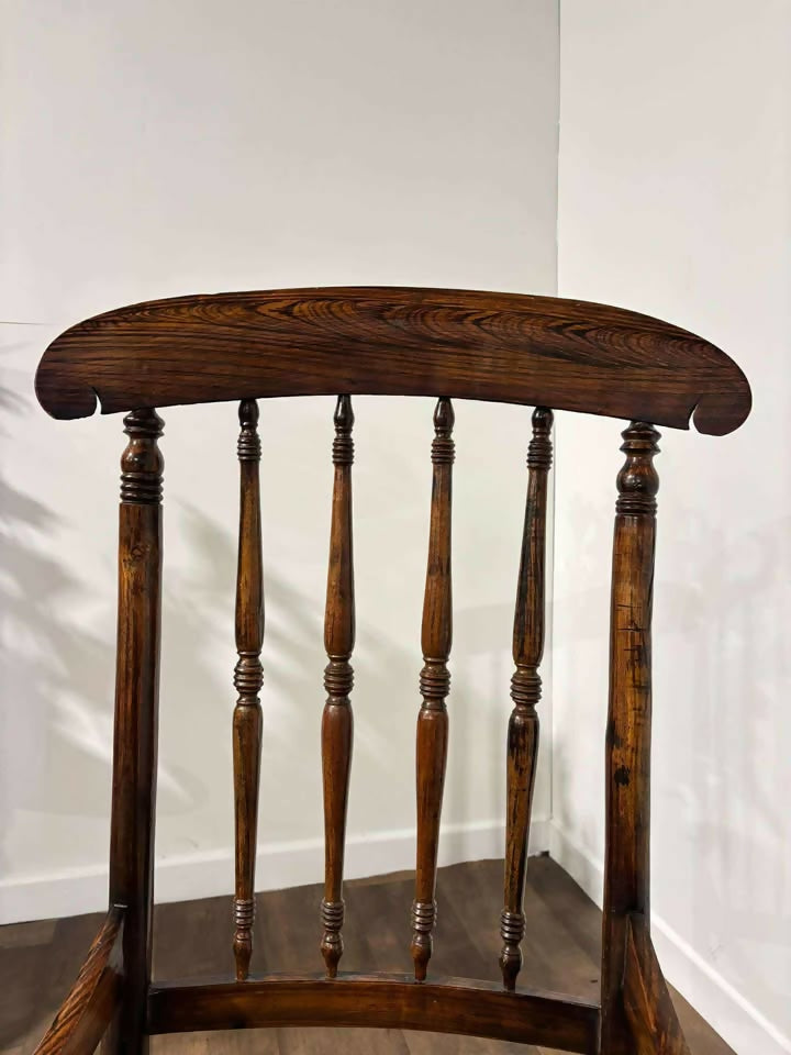 Edwardian Beech Armchair With Faux Rosewood Finish