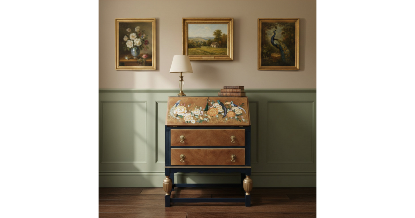 Secretary Desk, 1920s Jacobean Revival Writing Desk