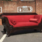 Vintage Victorian 3 Seater Mahogany Sofa With Curved Ends, Lions Paw Feet. Stunning!!
