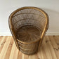 Vintage Bamboo Cane Peacock Chair Wicker Boho Tiki Mid Century Chair