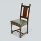 6 Oak Dining Chairs Old Charm Green Leather Seats Tudor Brown FREE UK Delivery