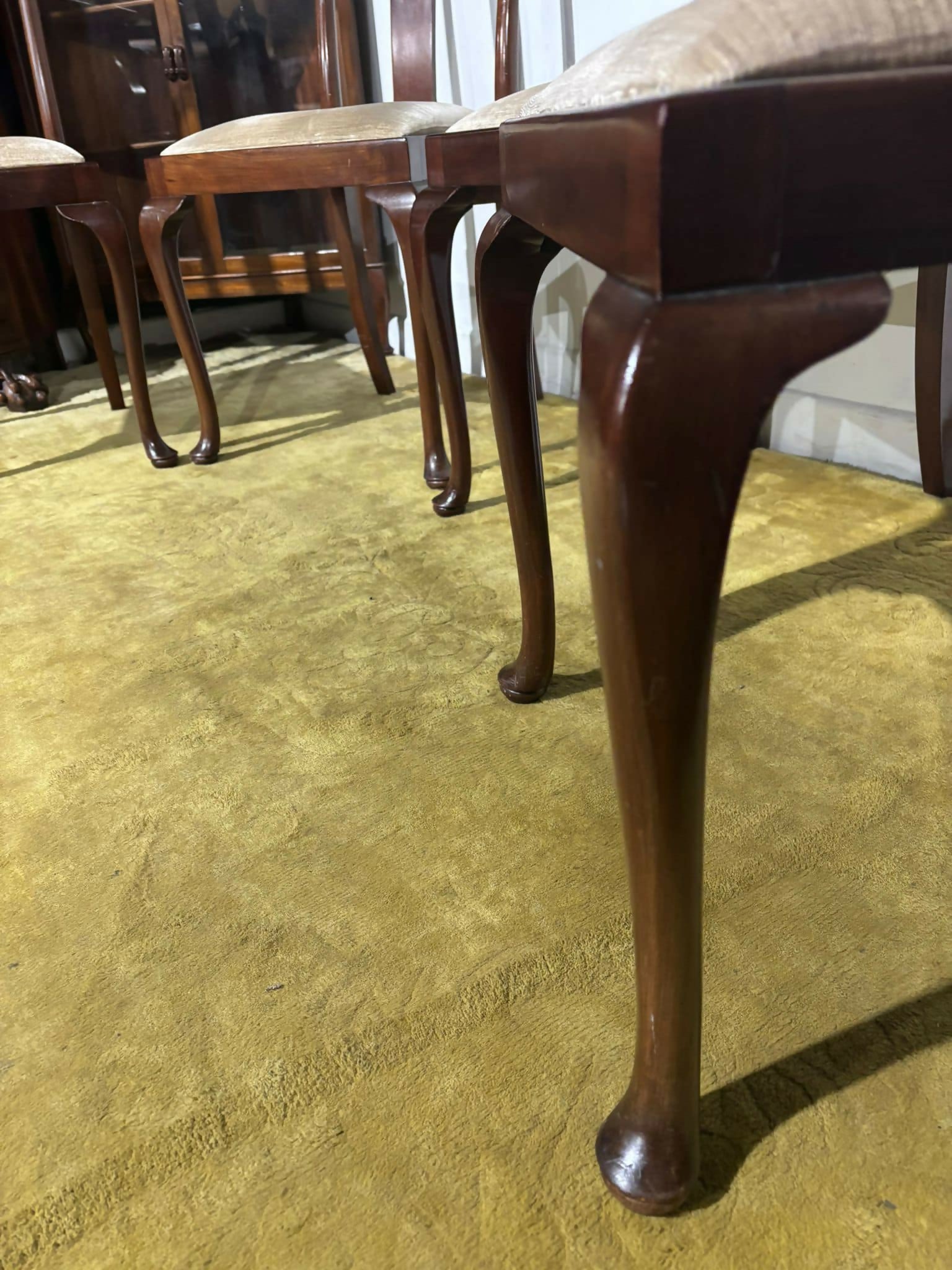 Set Of Four Mahogany Queen Anne Style Dining Chairs6