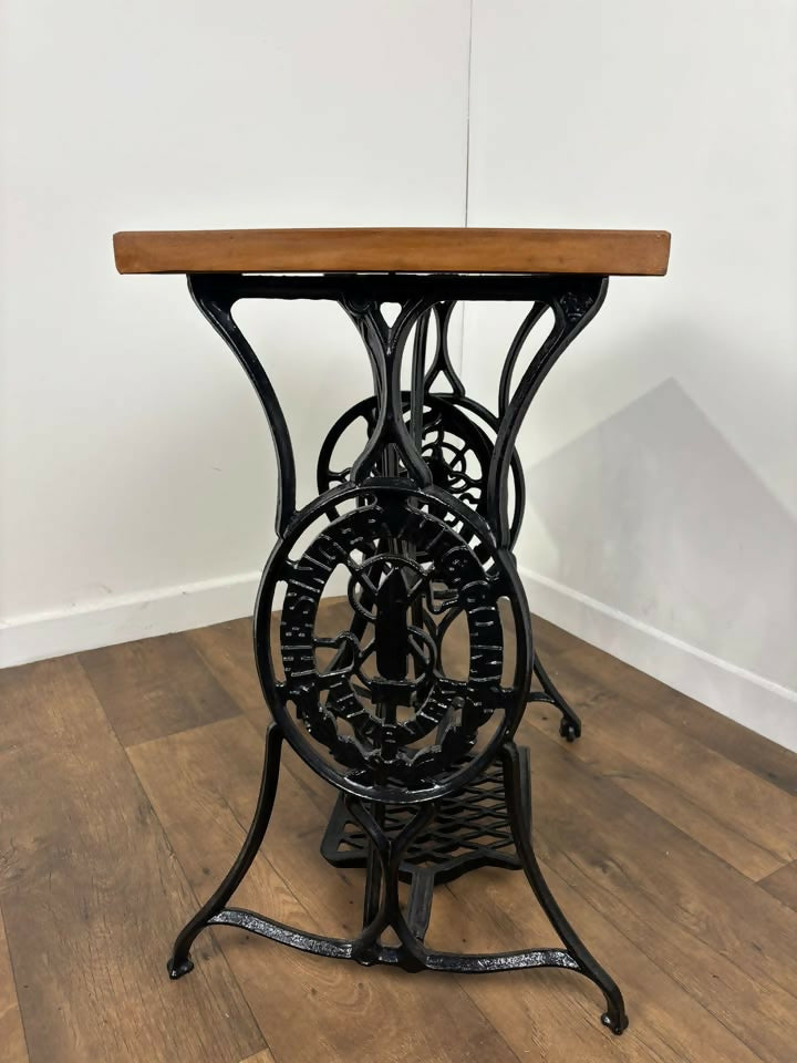 Vintage Oak Cast Iron Rectangular Centre Table on Treadle Base