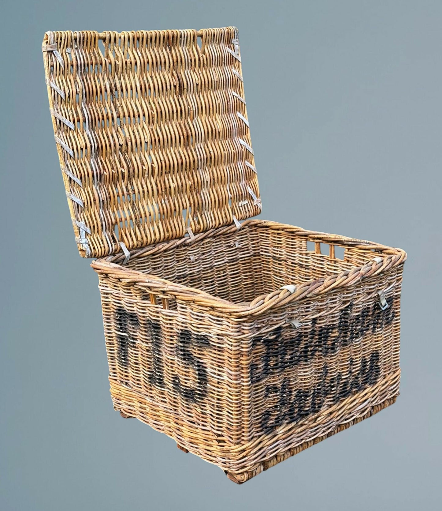 Large Antique Wicker Basket /log Basket