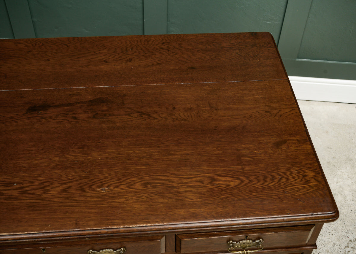 Large Antique Oak Pedestal Desk - Solid Oak