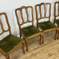 Dining Chairs Vintage French Louis Style Oak Set of 4 Upholstered Seats LOT 6347
